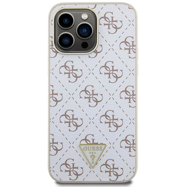 Guess - Hardcase 4G Triangle Metal Logo (GUHCP16LPG4GPH) - iPhone 16 Pro - White