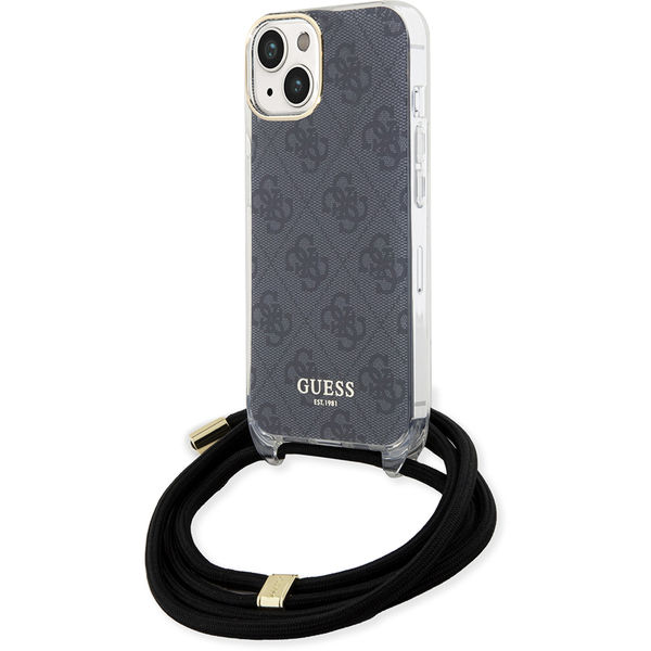 Guess - Crossbody Cord 4G Print (GUHCP15SHC4SEK) - iPhone 15 - Black