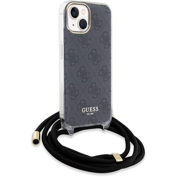 Guess - Crossbody Cord 4G Print (GUHCP15SHC4SEK) - iPhone 15 - Black