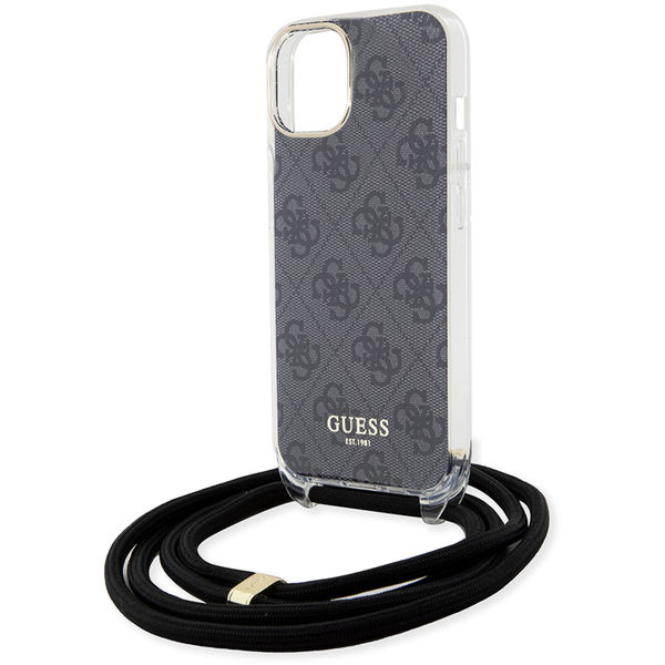 Guess - Crossbody Cord 4G Print (GUHCP15SHC4SEK) - iPhone 15 - Black