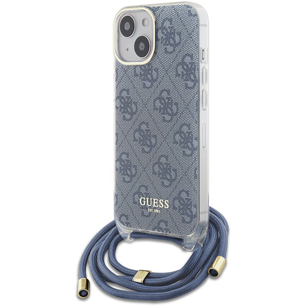Guess - Crossbody Cord 4G Print (GUHCP15SHC4SEB) - iPhone 15 - Blue