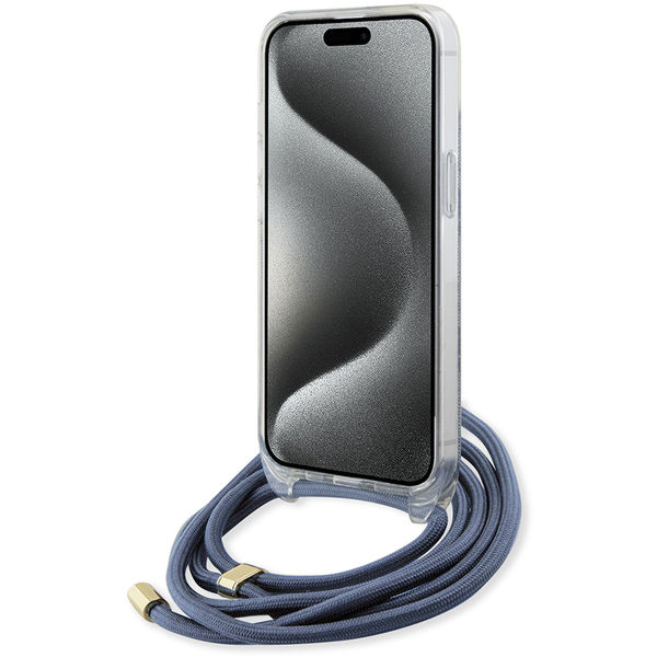 Guess - Crossbody Cord 4G Print (GUHCP15SHC4SEB) - iPhone 15 - Blue