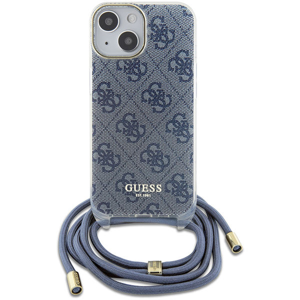 Guess - Crossbody Cord 4G Print (GUHCP15SHC4SEB) - iPhone 15 - Blue