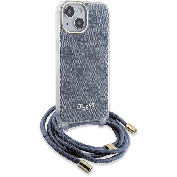 Guess - Crossbody Cord 4G Print (GUHCP15SHC4SEB) - iPhone 15 - Blue