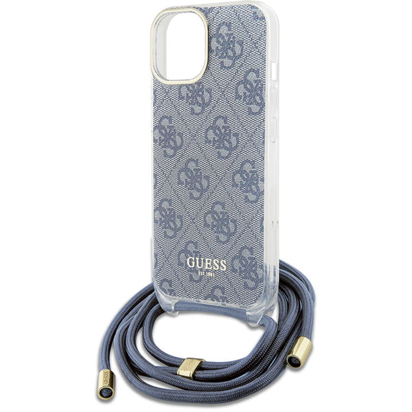 Guess - Crossbody Cord 4G Print (GUHCP15SHC4SEB) - iPhone 15 - Blue