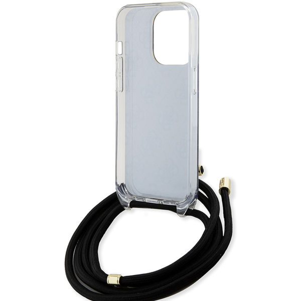 Guess - Crossbody Cord 4G Print (GUHCP15LHC4SEK) - iPhone 15 Pro - Black