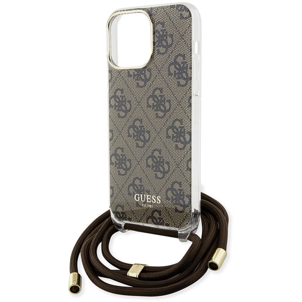 Guess - Crossbody Cord 4G Print (GUHCP15LHC4SEW) - iPhone 15 Pro - Brown