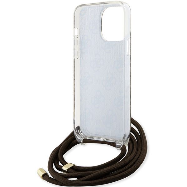 Guess - Crossbody Cord 4G Print (GUHCP15LHC4SEW) - iPhone 15 Pro - Brown