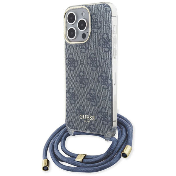 Guess - Crossbody Cord 4G Print (GUHCP15LHC4SEB) - iPhone 15 Pro - Blue