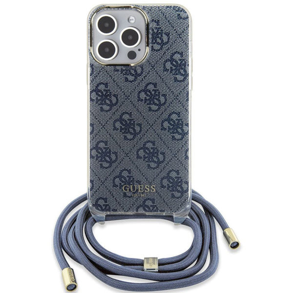Guess - Crossbody Cord 4G Print (GUHCP15LHC4SEB) - iPhone 15 Pro - Blue