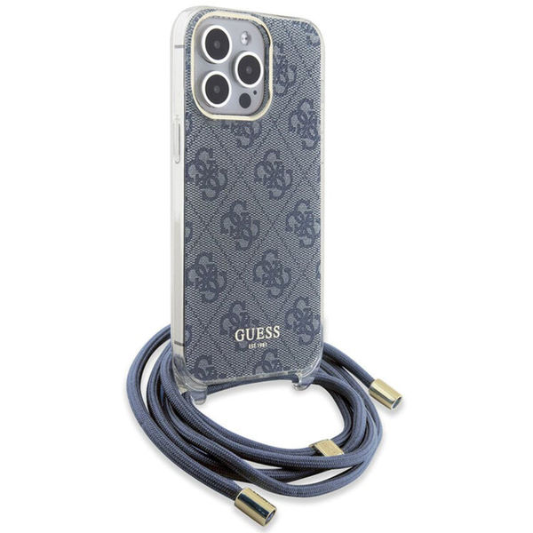 Guess - Crossbody Cord 4G Print (GUHCP15LHC4SEB) - iPhone 15 Pro - Blue