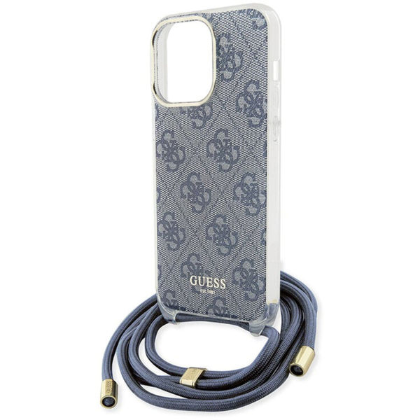 Guess - Crossbody Cord 4G Print (GUHCP15LHC4SEB) - iPhone 15 Pro - Blue