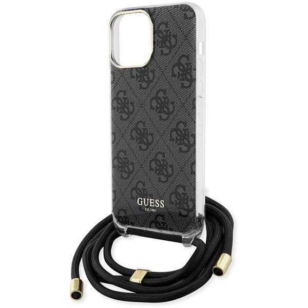 Guess - Crossbody Cord 4G Print (GUHCP15XHC4SEK) - iPhone 15 Pro Max - Black