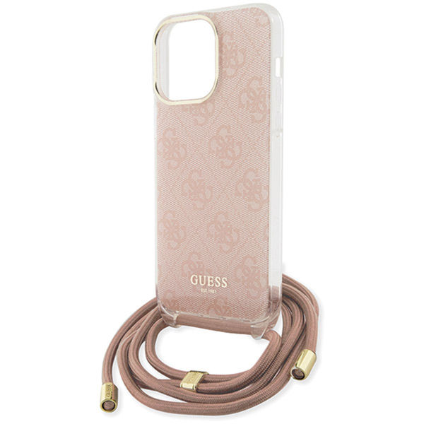 Guess - Crossbody Cord 4G Print (GUHCP15XHC4SEP) - iPhone 15 Pro Max - Pink