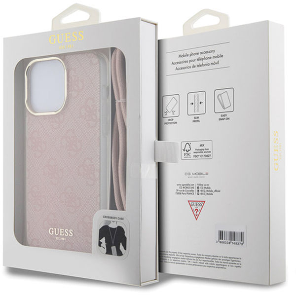 Guess - Crossbody Cord 4G Print (GUHCP15XHC4SEP) - iPhone 15 Pro Max - Pink