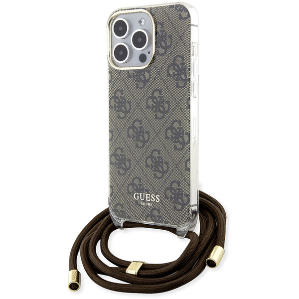Guess - Crossbody Cord 4G Print (GUHCP15XHC4SEW) - iPhone 15 Pro Max - Brown