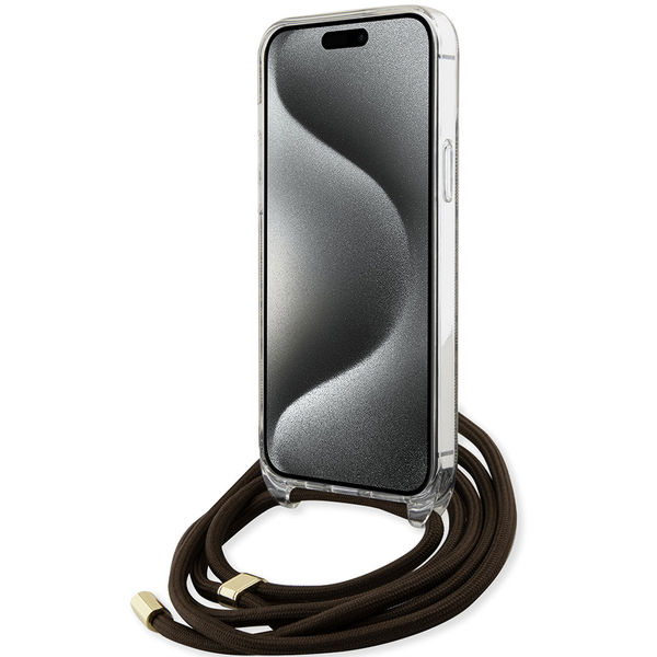 Guess - Crossbody Cord 4G Print (GUHCP15XHC4SEW) - iPhone 15 Pro Max - Brown