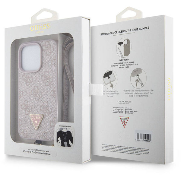 Guess - Crossbody 4G Metal Logo (GUHCP15LP4TDSCPP) - iPhone 15 Pro - Pink