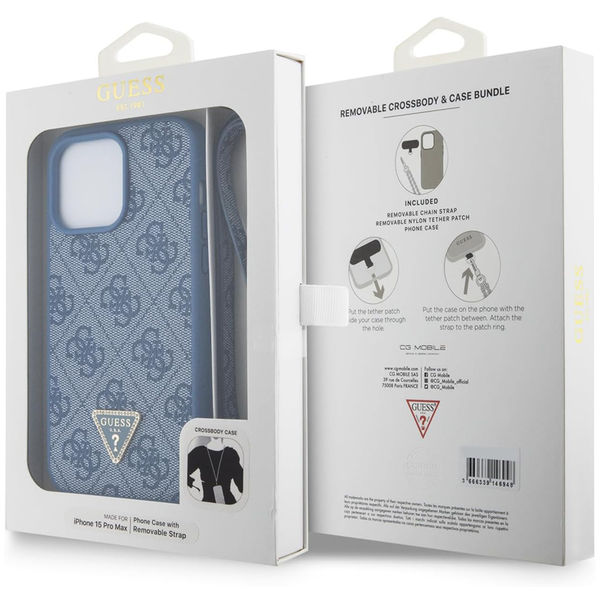 Guess - Crossbody 4G Metal Logo (GUHCP15LP4TDSCPB) - iPhone 15 Pro - Blue