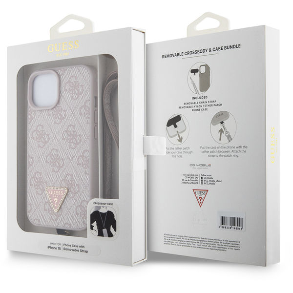 Guess - Crossbody 4G Metal Logo (GUHCP15MP4TDSCPP) - iPhone 15 Plus - Pink