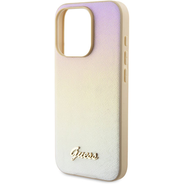 Guess - Saffiano Iridescent Script (GUHCP15XPSAIRSD) - iPhone 15 Pro Max - Gold