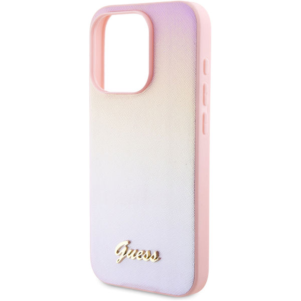 Guess - Saffiano Iridescent Script (GUHCP15XPSAIRSP) - iPhone 15 Pro Max - Pink