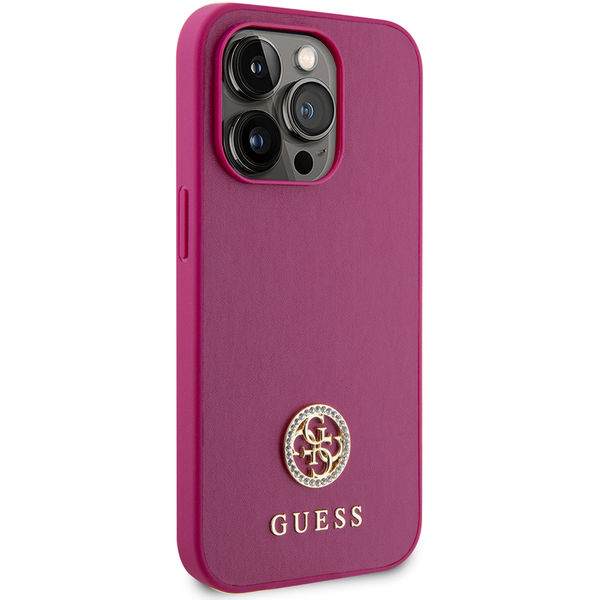 Guess - Strass Metal Logo (GUHCP15LPS4DGPP) - iPhone 15 Pro - Pink