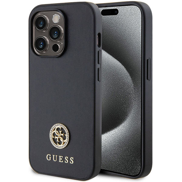 Guess - Strass Metal Logo (GUHCP15LPS4DGPK) - iPhone 15 Pro - Black