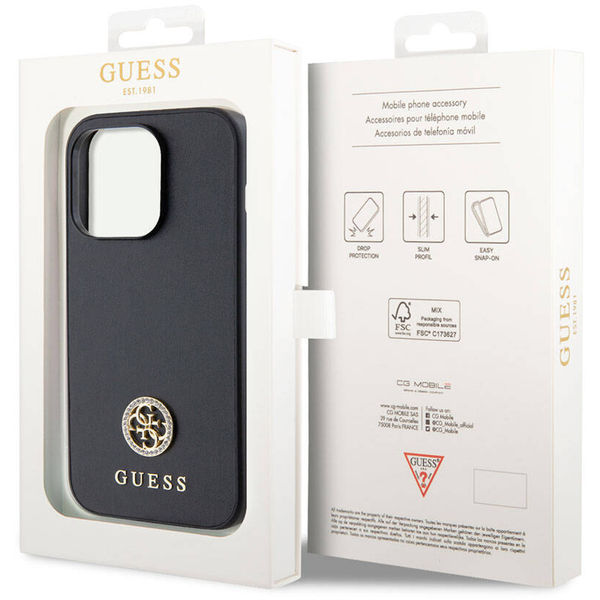 Guess - Strass Metal Logo (GUHCP15LPS4DGPK) - iPhone 15 Pro - Black