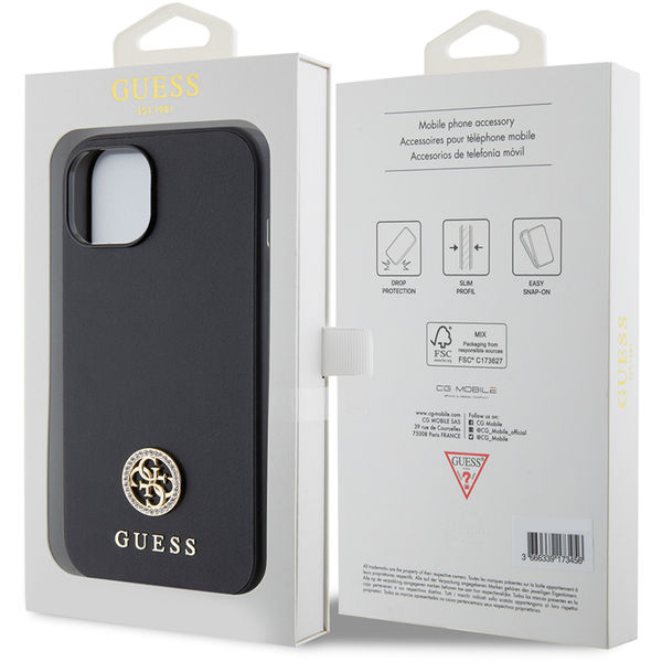 Guess - Strass Metal Logo (GUHCP15SPS4DGPK) - iPhone 15 - Black