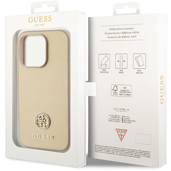 Guess - Strass Metal Logo (GUHCP15XPS4DGPD) - iPhone 15 Pro Max - Gold