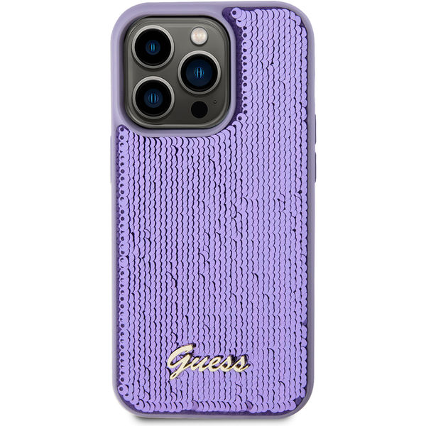 Guess - Sequin Script Metal (GUHCP15XPSFDGSU) - iPhone 15 Pro Max - Purple