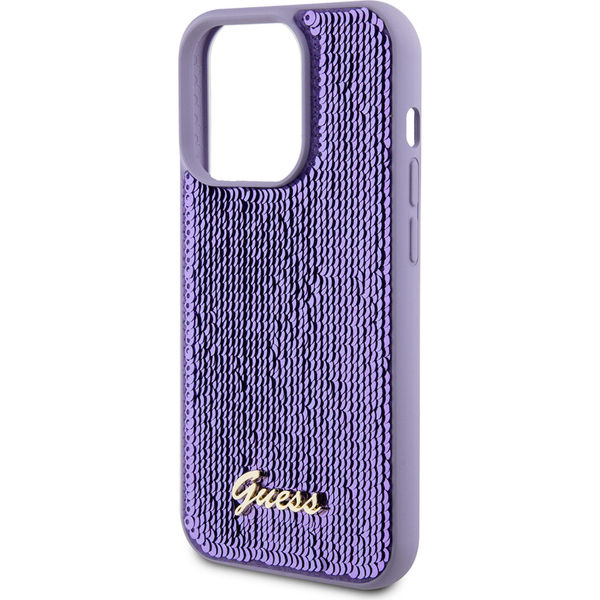 Guess - Sequin Script Metal (GUHCP15XPSFDGSU) - iPhone 15 Pro Max - Purple