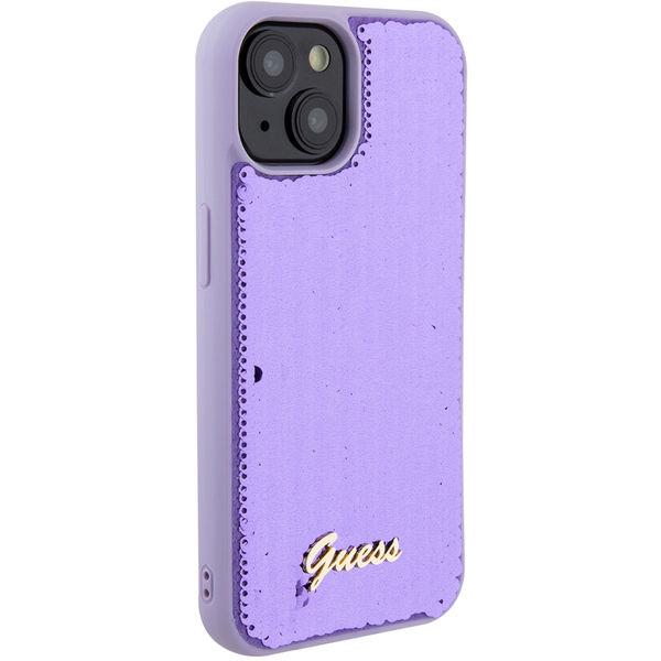 Guess - Sequin Script Metal (GUHCP15SPSFDGSU) - iPhone 15 - Purple
