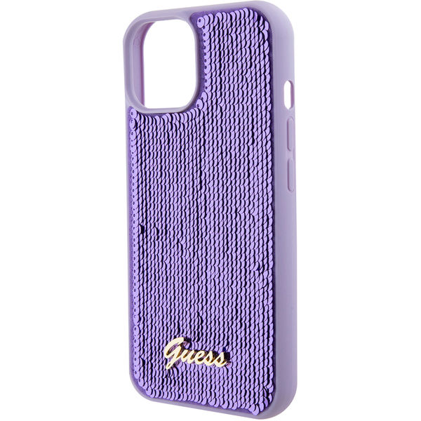 Guess - Sequin Script Metal (GUHCP15SPSFDGSU) - iPhone 15 - Purple