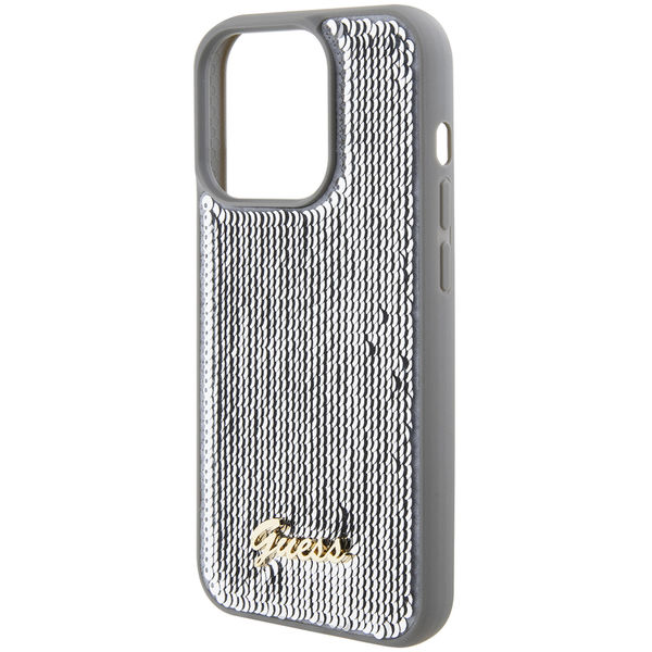 Guess - Sequin Script Metal (GUHCP15XPSFDGSS) - iPhone 15 Pro Max - Silver