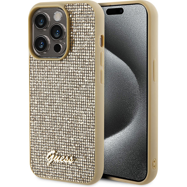 Guess - Disco Metal Script (GUHCP15LPMSDGSD) - iPhone 15 Pro - Gold