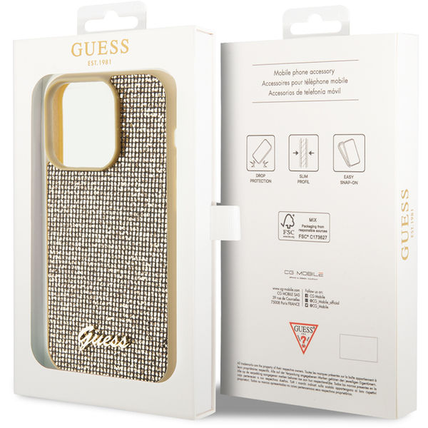 Guess - Disco Metal Script (GUHCP15LPMSDGSD) - iPhone 15 Pro - Gold