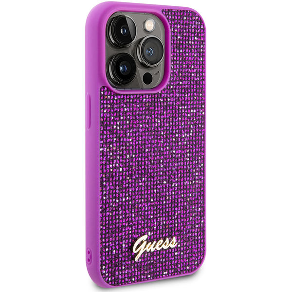 Guess - Disco Metal Script (GUHCP15LPMSDGSF) - iPhone 15 Pro - Fuchsia