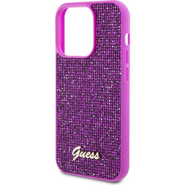 Guess - Disco Metal Script (GUHCP15LPMSDGSF) - iPhone 15 Pro - Fuchsia