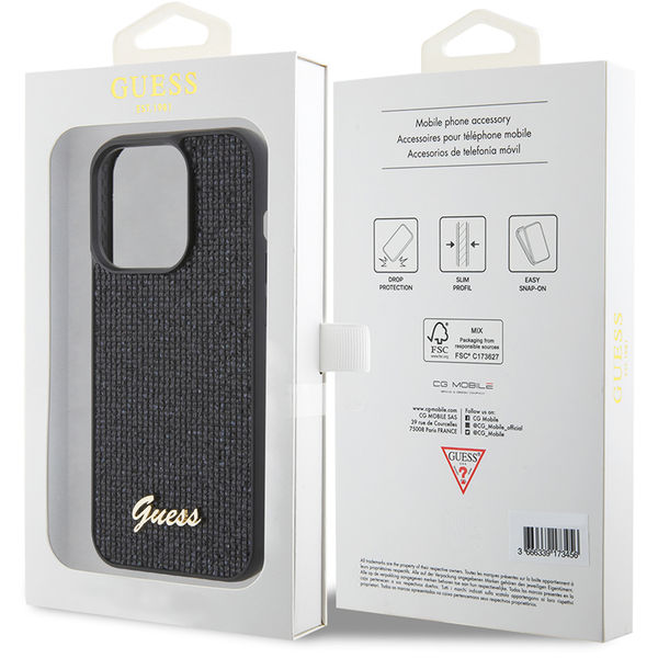 Guess - Disco Metal Script (GUHCP15LPMSDGSK) - iPhone 15 Pro - Black