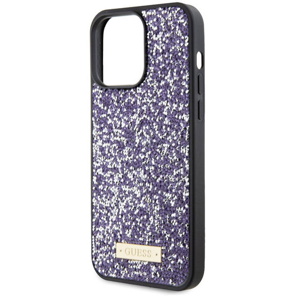 Guess - Rhinestone Metal Logo (GUHCP15LPFGSBSP) - iPhone 15 Pro - Purple