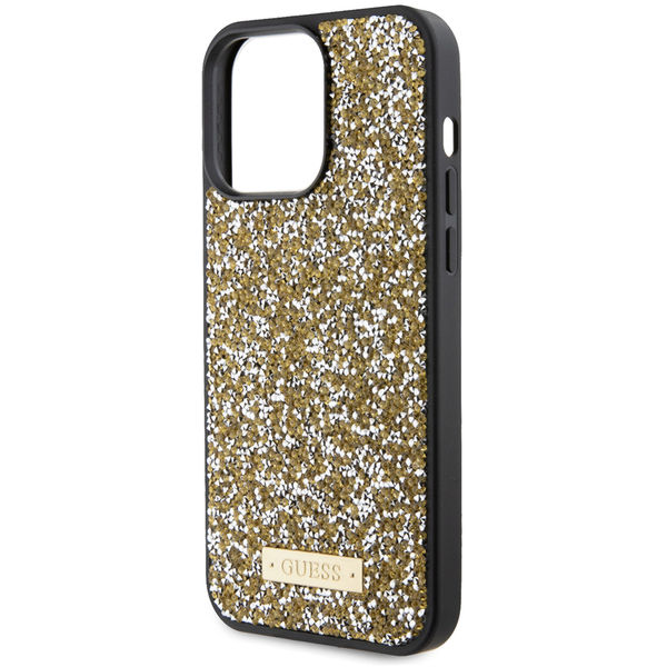 Guess - Rhinestone Metal Logo (GUHCP15LPFGSBSD) - iPhone 15 Pro - Yellow