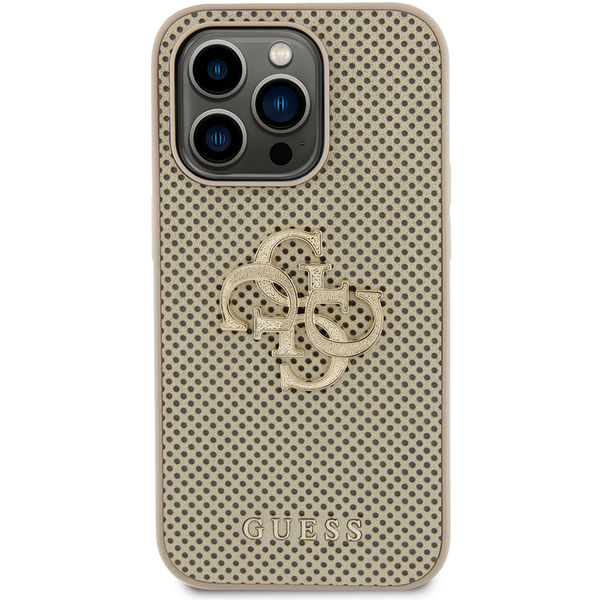 Guess - Leather Perforated 4G (GUHCP15XPSP4LGD) - iPhone 15 Pro Max - Gold
