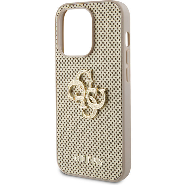 Guess - Leather Perforated 4G (GUHCP15XPSP4LGD) - iPhone 15 Pro Max - Gold