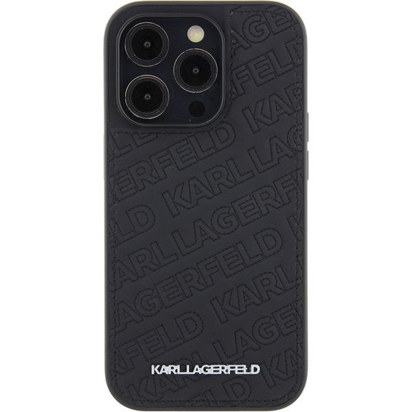 Karl Lagerfeld - Diagonal Quilted K Pattern (KLHCP15LPQKPMK) - iPhone 15 Pro - Black