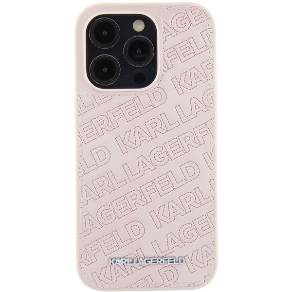 Karl Lagerfeld - Diagonal Quilted K Pattern (KLHCP15LPQKPMP) - iPhone 15 Pro - Pink