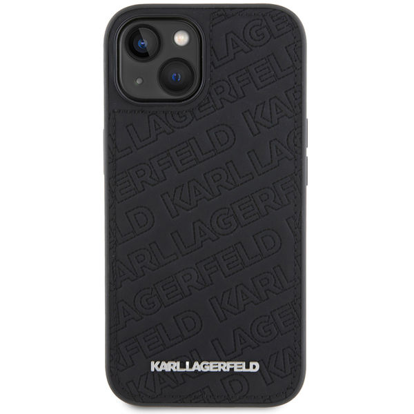 Karl Lagerfeld - Diagonal Quilted K Pattern (KLHCP15SPQKPMK) - iPhone 15 - Black