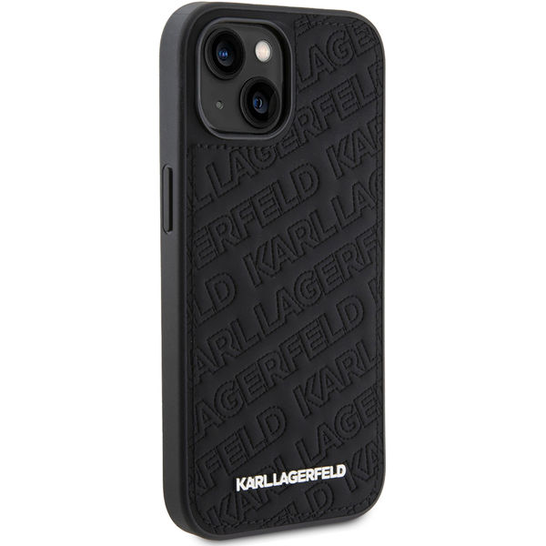 Karl Lagerfeld - Diagonal Quilted K Pattern (KLHCP15SPQKPMK) - iPhone 15 - Black