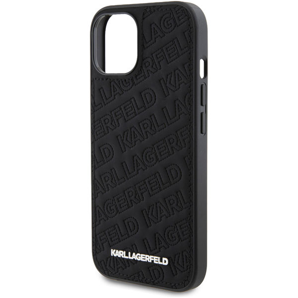 Karl Lagerfeld - Diagonal Quilted K Pattern (KLHCP15SPQKPMK) - iPhone 15 - Black